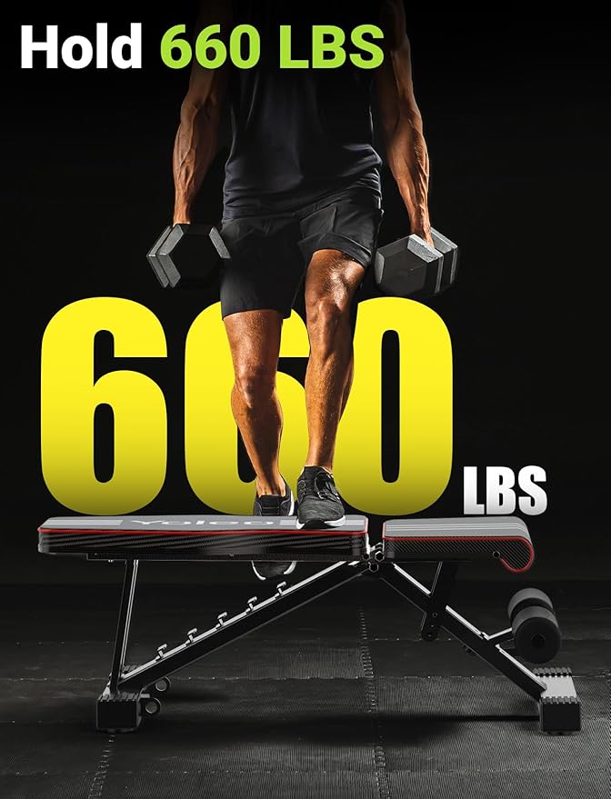 Yoleo Adjustable Weight Bench for Full Body Workout