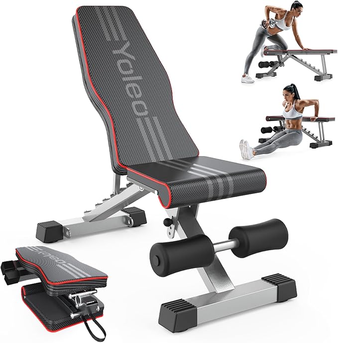 Yoleo Adjustable Weight Bench for Full Body Workout